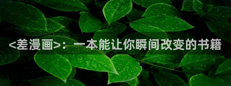 富家女姐姐韩漫画免费阅读：<差漫画>：一本能让你瞬间改变的书籍